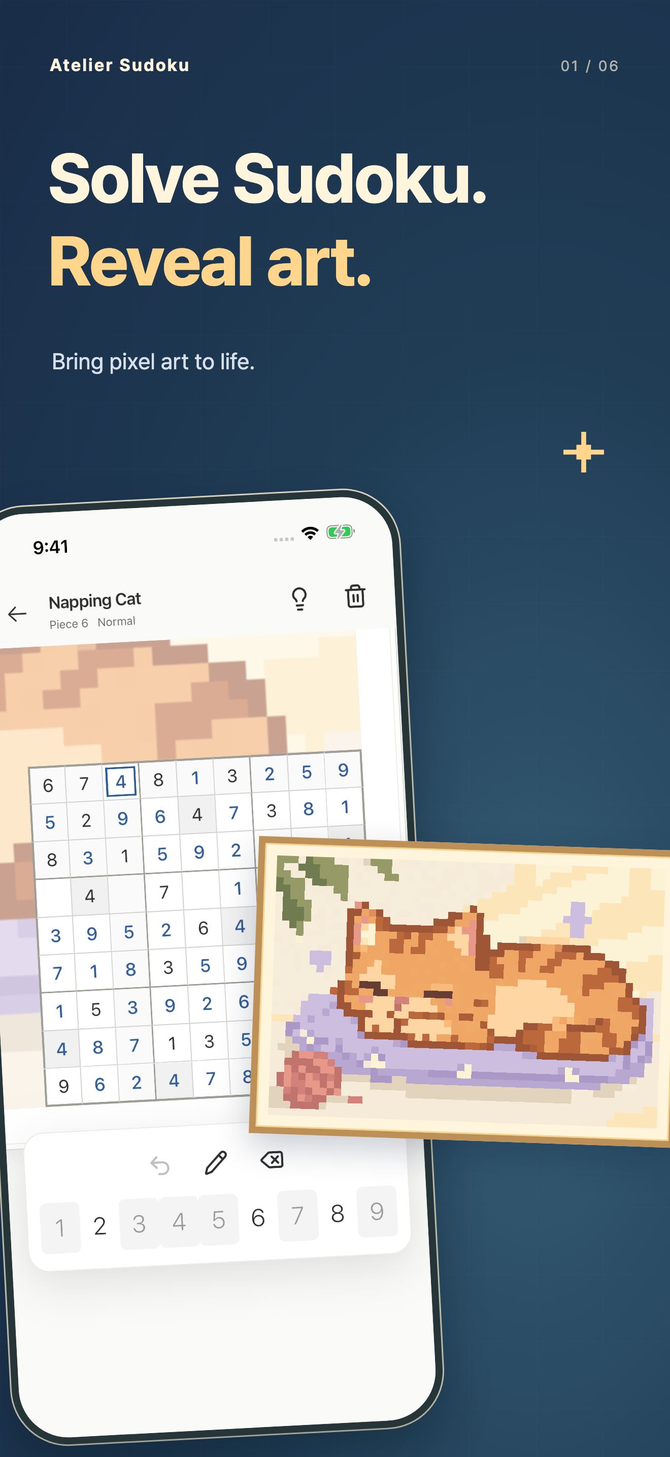 Sudoku puzzles reveal colorful pixel art
